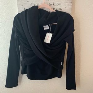 Good American cross over sweatshirt.